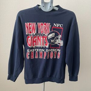 Vintage Trench Sweatshirt Womens Large Blue New York Giants NFC Eastern Division